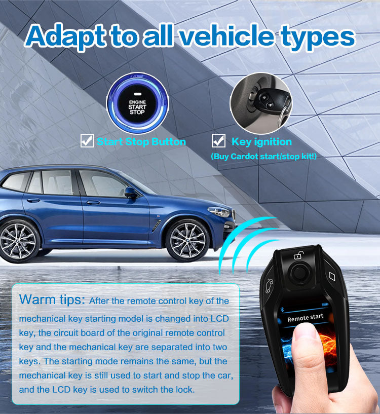 Cardot Modified Universal Smart LCD Key Original Manufacturer Car Key Working With Push Start Button Cars