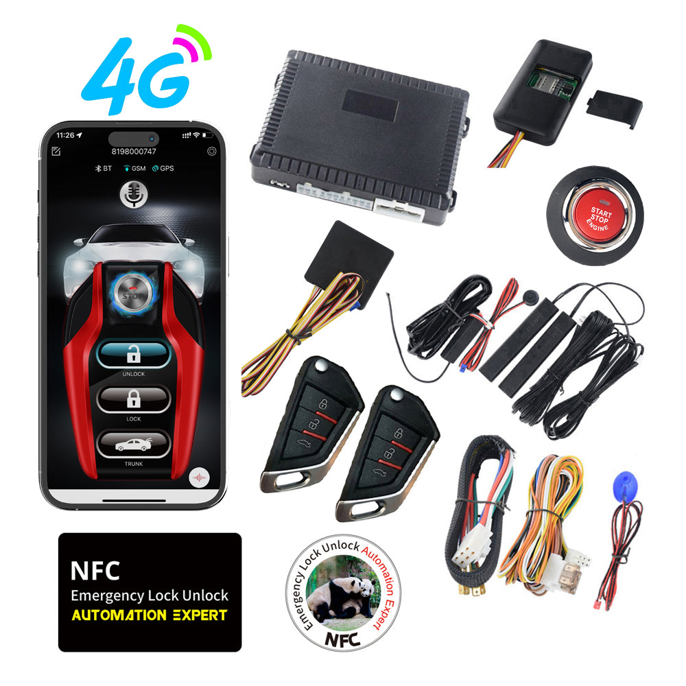 Cardot 4G Mobile App Control Long Distance Start Stop GPS Location Smart Car Alarm For Ignition Key Start Cars