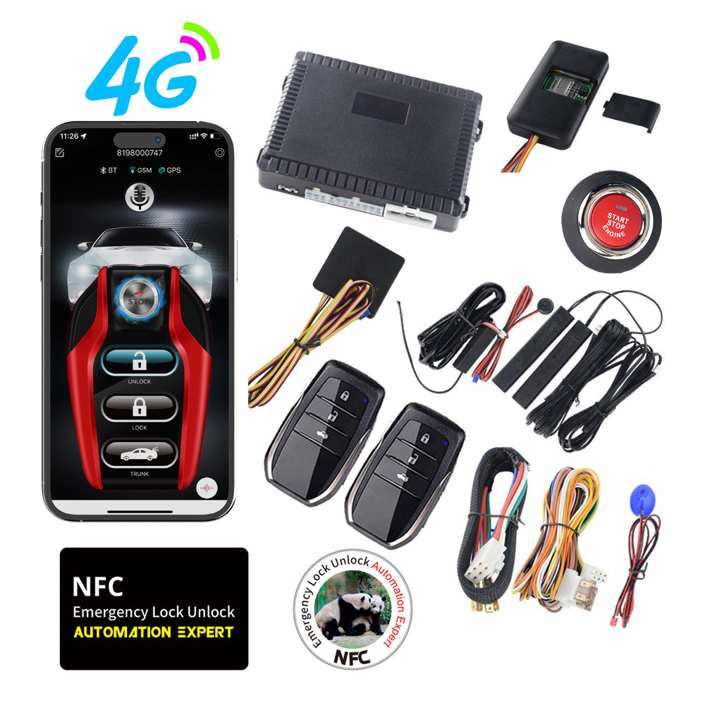 Cardot 4G Mobile App Control Long Distance Start Stop GPS Location Smart Car Alarm For Ignition Key Start Cars