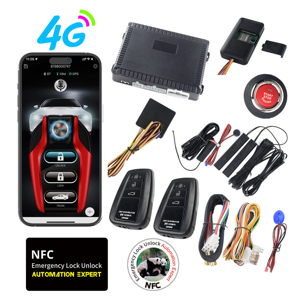 Cardot 4G Mobile App Control Long Distance Start Stop GPS Location Smart Car Alarm For Ignition Key Start Cars