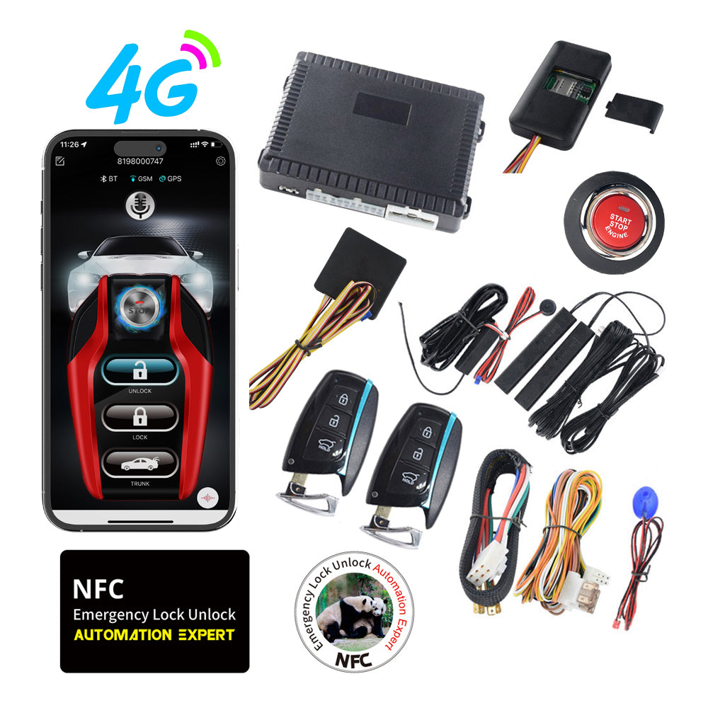 Cardot 4G Mobile App Control Long Distance Start Stop GPS Location Smart Car Alarm For Ignition Key Start Cars