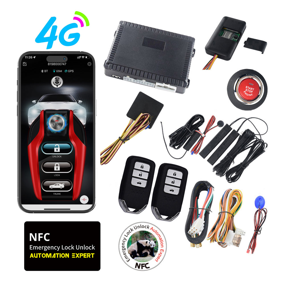Cardot 4G Mobile App Control Long Distance Start Stop GPS Location Smart Car Alarm For Ignition Key Start Cars