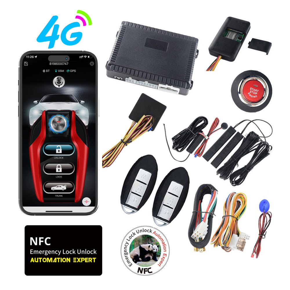 Cardot 4G Mobile App Control Long Distance Start Stop GPS Location Smart Car Alarm For Ignition Key Start Cars