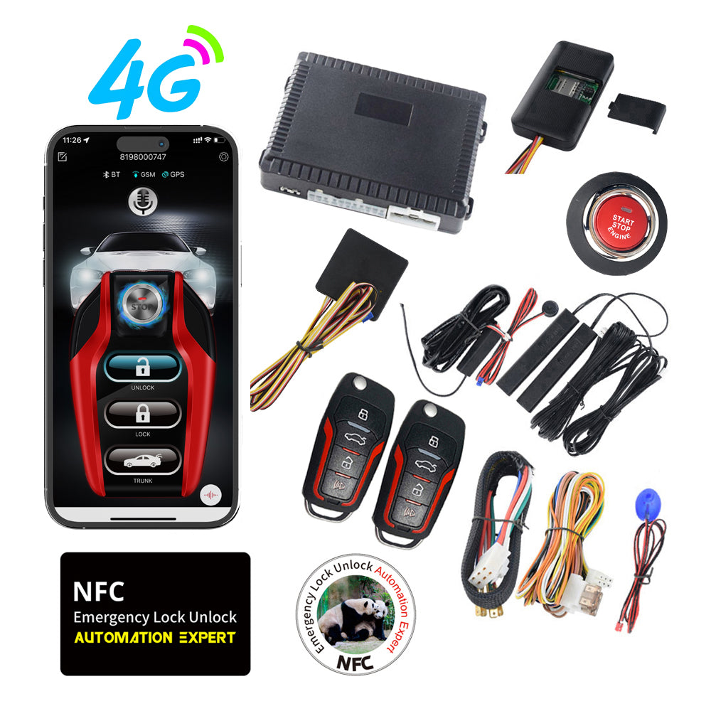 Cardot 4G Mobile App Control Long Distance Start Stop GPS Location Smart Car Alarm For Ignition Key Start Cars