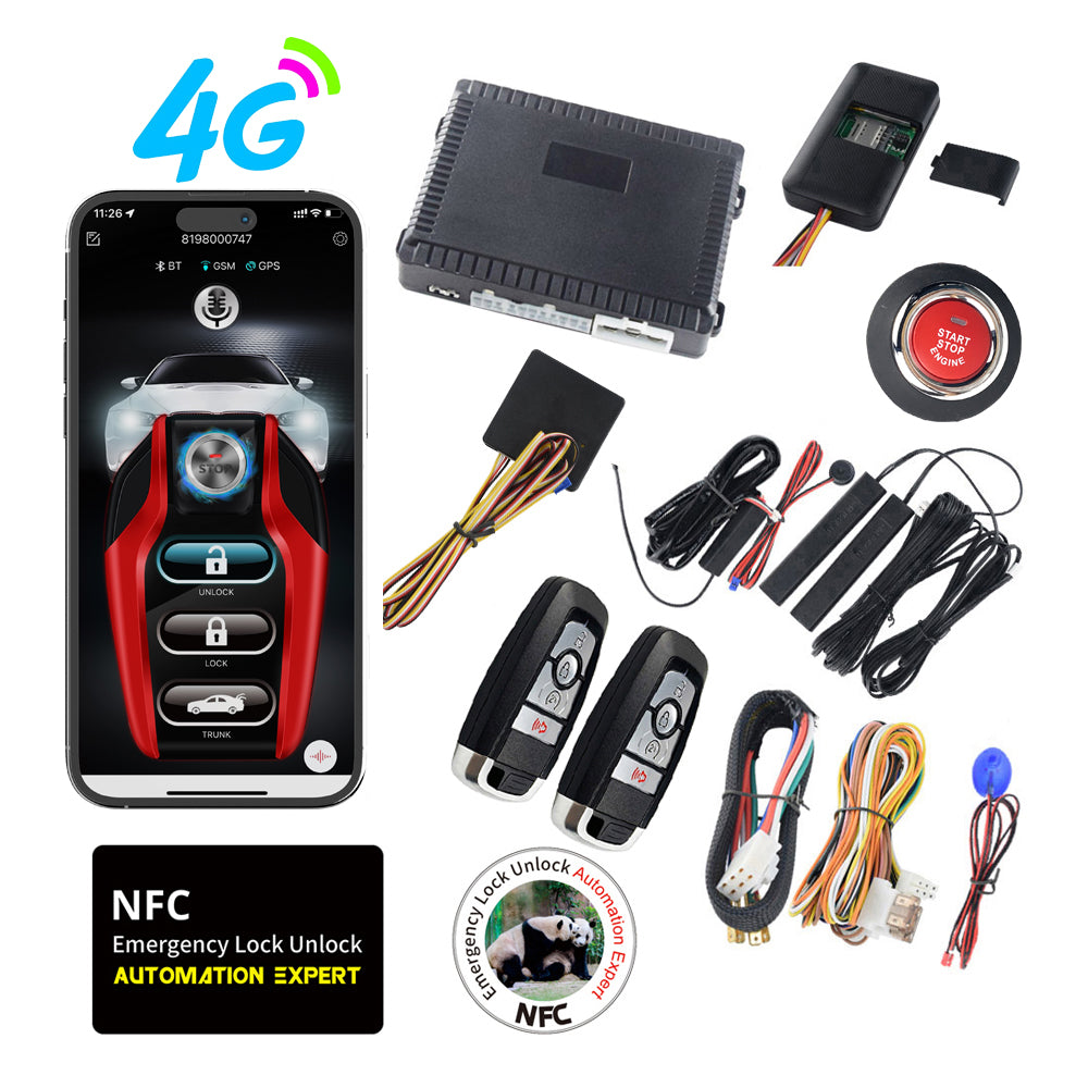 Cardot 4G Mobile App Control Long Distance Start Stop GPS Location Smart Car Alarm For Ignition Key Start Cars