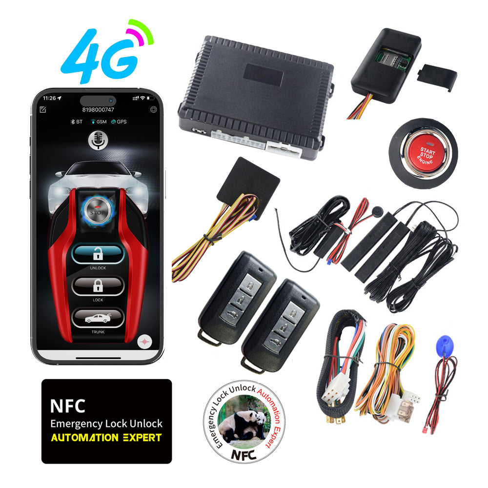 Cardot 4G Mobile App Control Long Distance Start Stop GPS Location Smart Car Alarm For Ignition Key Start Cars