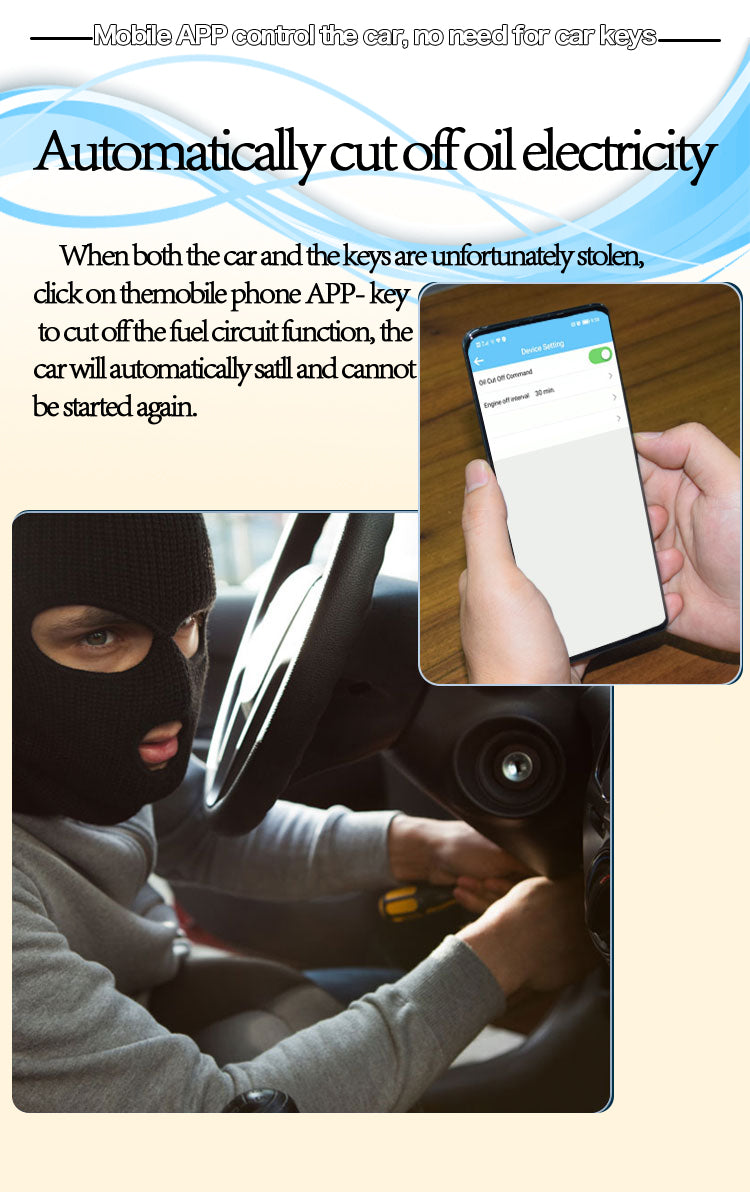 Cardot 4G  Small Phone APP Control Pke Push start Car Alarm System With Remote Engine start