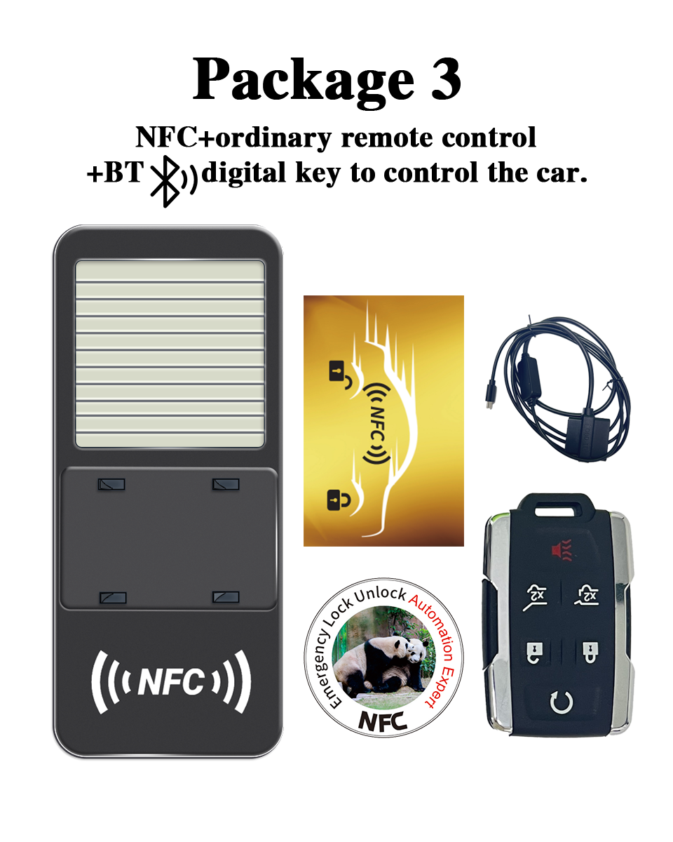 Cardot New Solar Charger Car Digital Key Nfc Card Emergency Unlock Universal Modified Smart key With 1pcs Remote