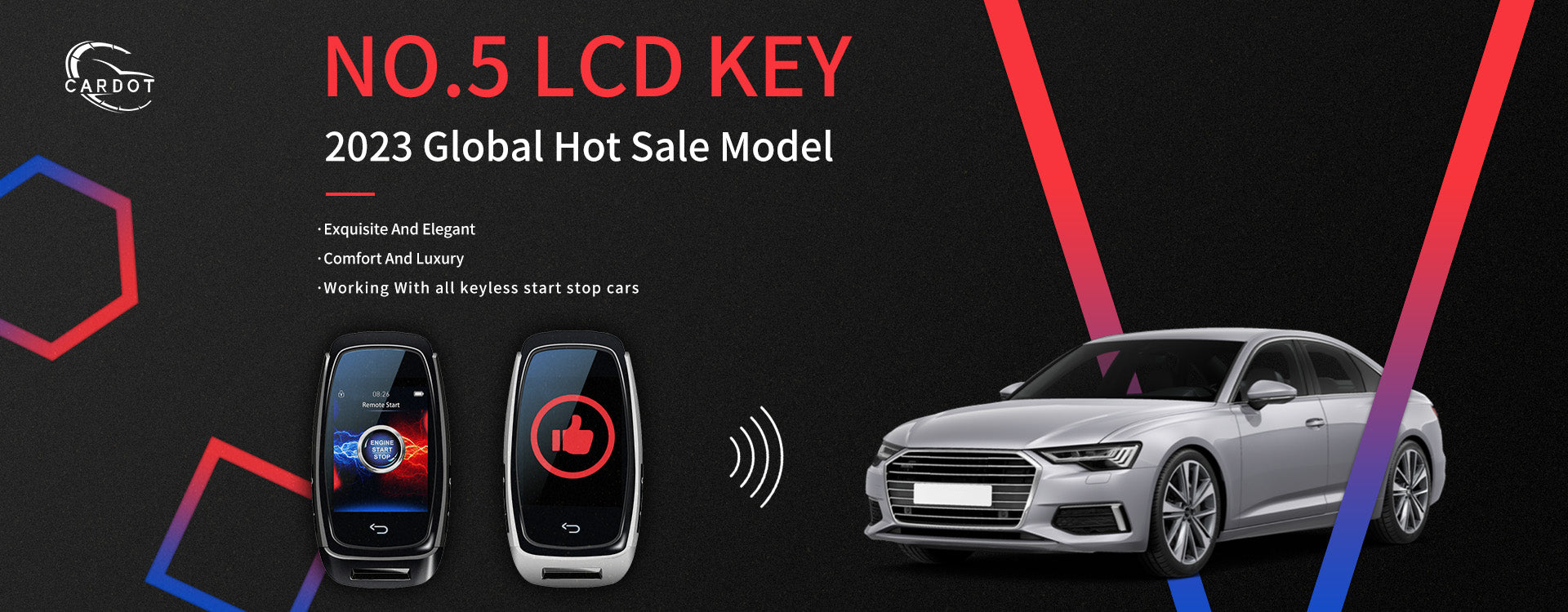 Load video: Car Lcd key works with all push button start stop car,smart car alarm,,keyless remote start,gsm gps car alarm,cardot factory patent product,brand protection,certification passed.