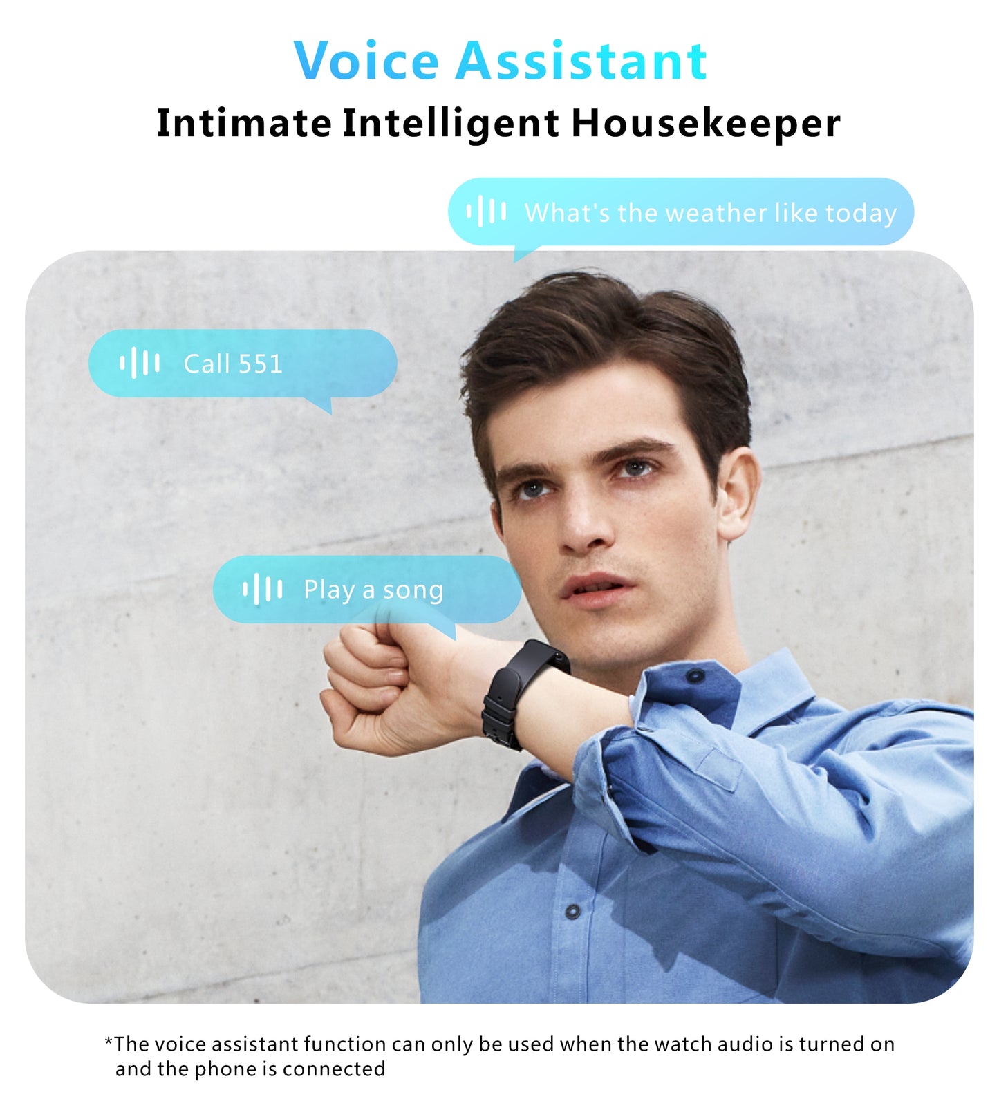 Hot sale smart watch Bluetooth headphones voice assistant dial auto sync real heart measurement