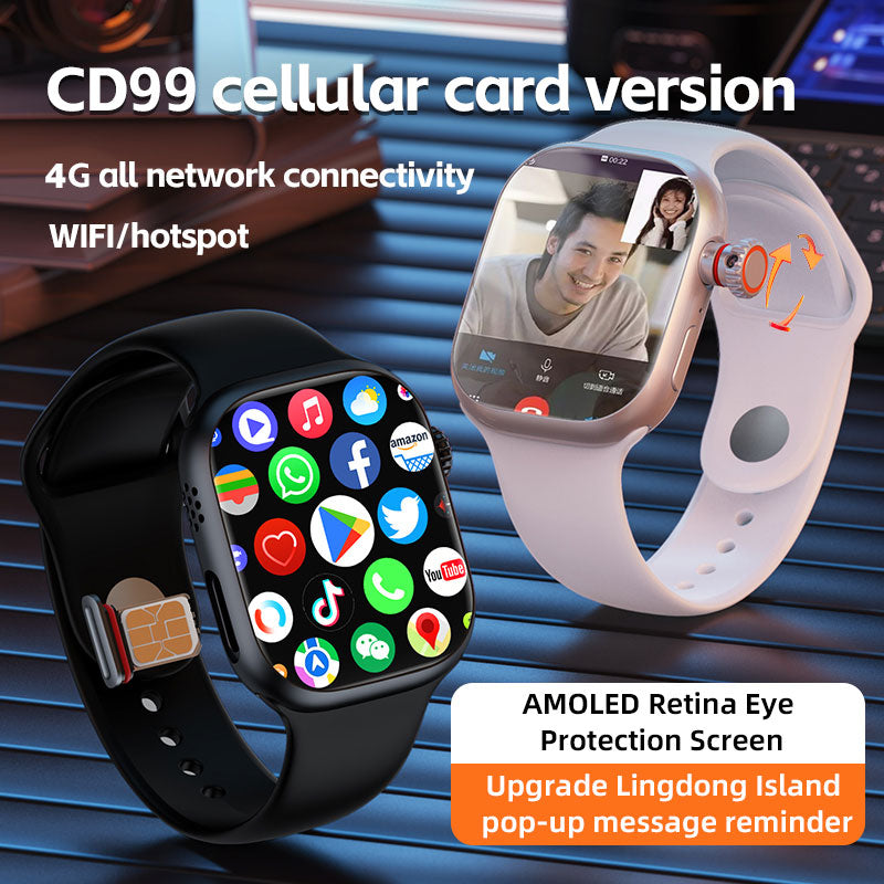 New Trendy 4G Smart Watches Wearable Devices Silicon Environmental Strap High Definition Camera Big Memory Independent Phone