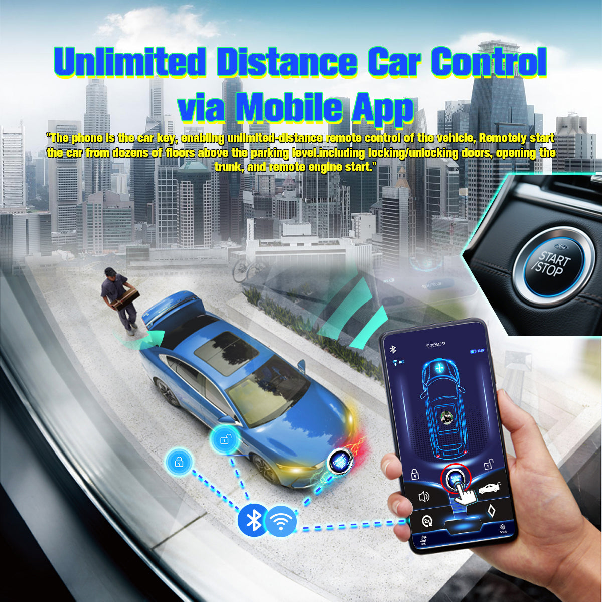 CARDOT 4G Remote Start Stop Engine GPS real time tracking App Lock Unlock Working With Car Alarm System Model FT-202