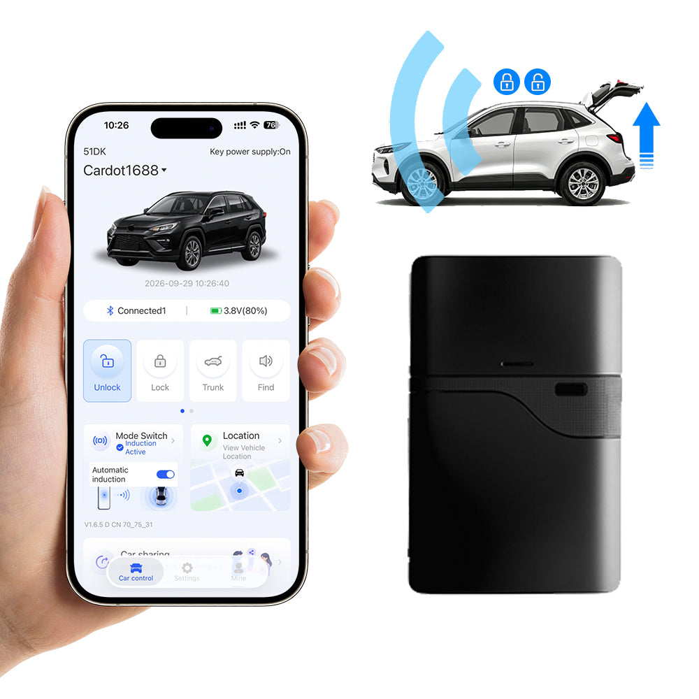 CARDOT BLE Digital Car Key  App Lock Unlock Working With Push Start Stop Cars