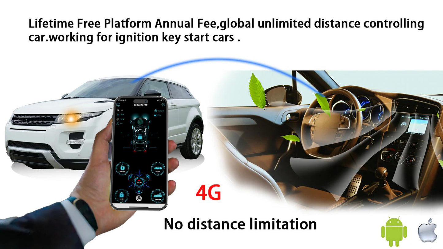 Sistema de alarma para automóvil Cardot 4G con arranque remoto del motor y control por aplicación de teléfono pequeño Pke 