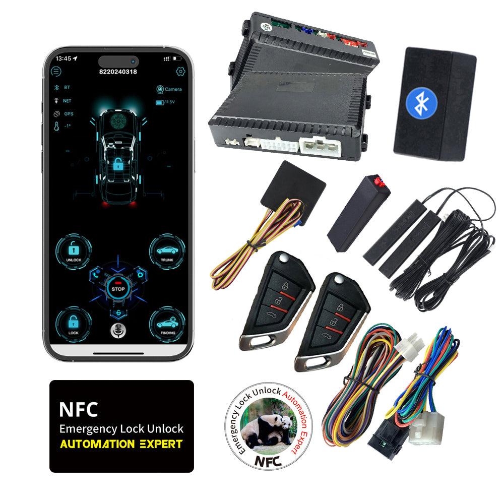 Alarmas de entrada sin llave Cardot PKE para automóviles Sistema de arranque y parada remoto Funciona con botón de arranque de fábrica en automóviles 