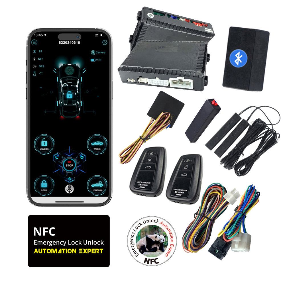 Alarmas de entrada sin llave Cardot PKE para automóviles Sistema de arranque y parada remoto Funciona con botón de arranque de fábrica en automóviles 