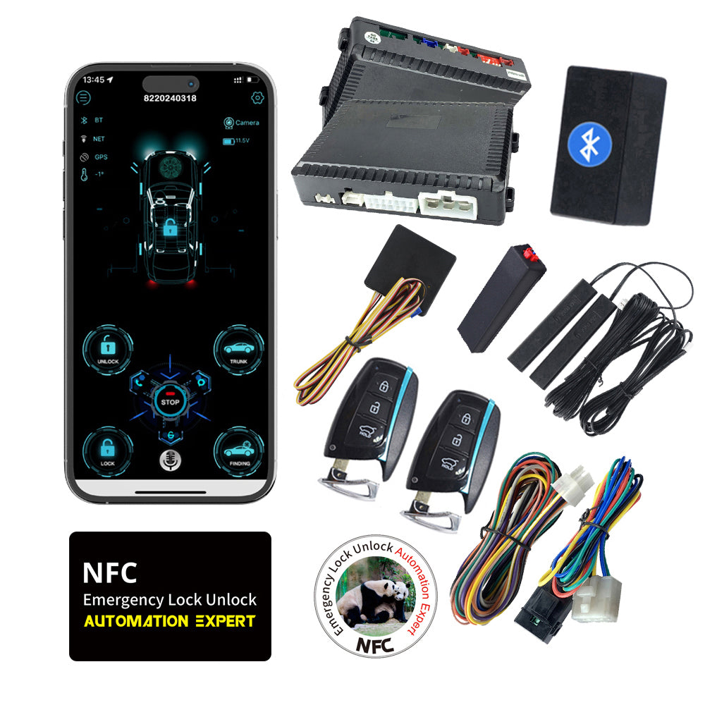 Alarmas de entrada sin llave Cardot PKE para automóviles Sistema de arranque y parada remoto Funciona con botón de arranque de fábrica en automóviles 