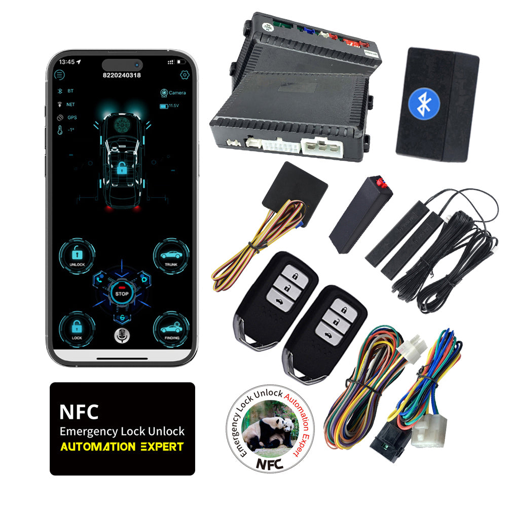 Alarmas de entrada sin llave Cardot PKE para automóviles Sistema de arranque y parada remoto Funciona con botón de arranque de fábrica en automóviles 