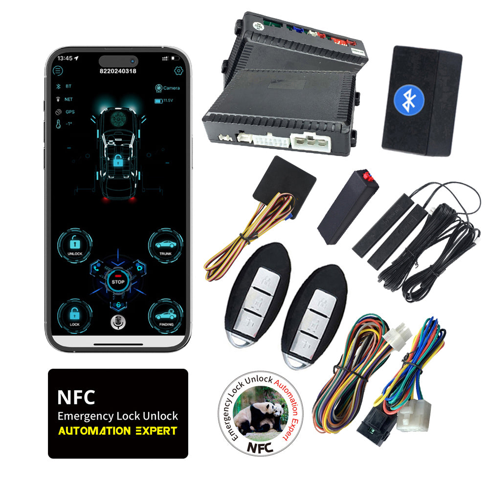 Alarmas de entrada sin llave Cardot PKE para automóviles Sistema de arranque y parada remoto Funciona con botón de arranque de fábrica en automóviles 