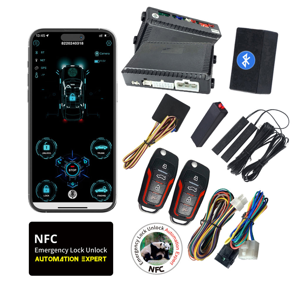 Alarmas de entrada sin llave Cardot PKE para automóviles Sistema de arranque y parada remoto Funciona con botón de arranque de fábrica en automóviles 