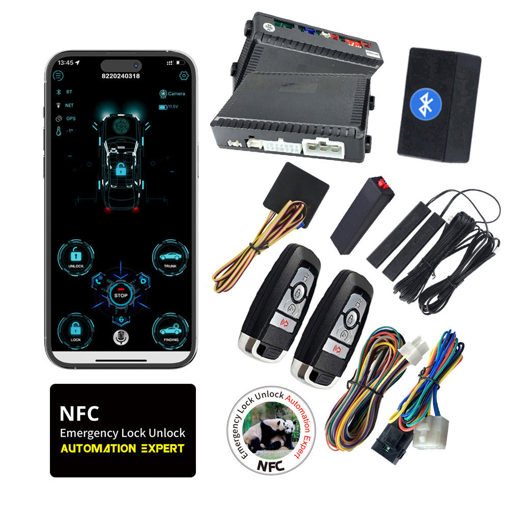 Alarmas de entrada sin llave Cardot PKE para automóviles Sistema de arranque y parada remoto Funciona con botón de arranque de fábrica en automóviles 