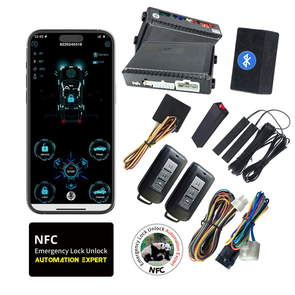 Alarmas de entrada sin llave Cardot PKE para automóviles Sistema de arranque y parada remoto Funciona con botón de arranque de fábrica en automóviles 