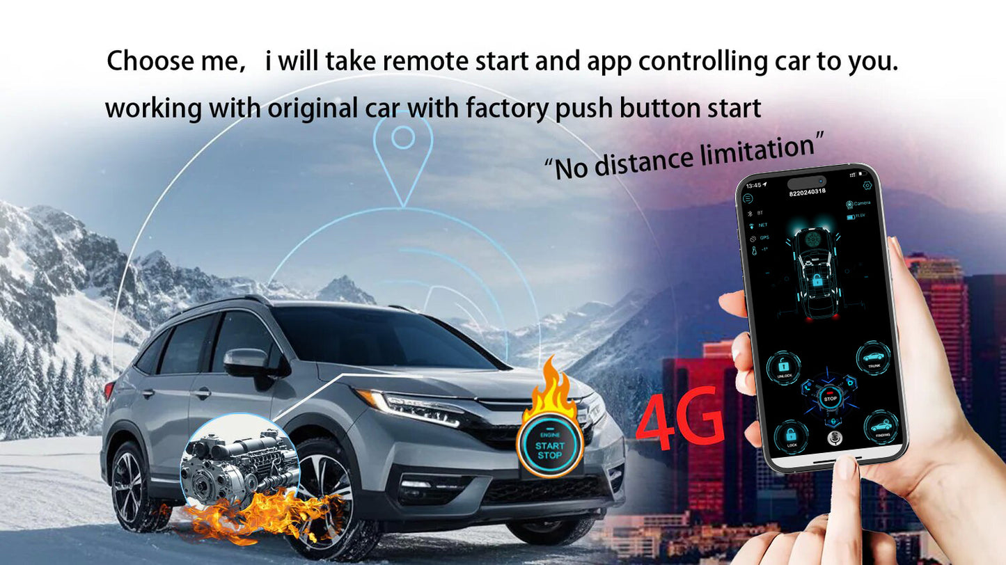 CARDOT 4G Mobile App Control Long Distance Start Stop Gps Location Real Time Positioning For Original Factory Push Start Button Cars
