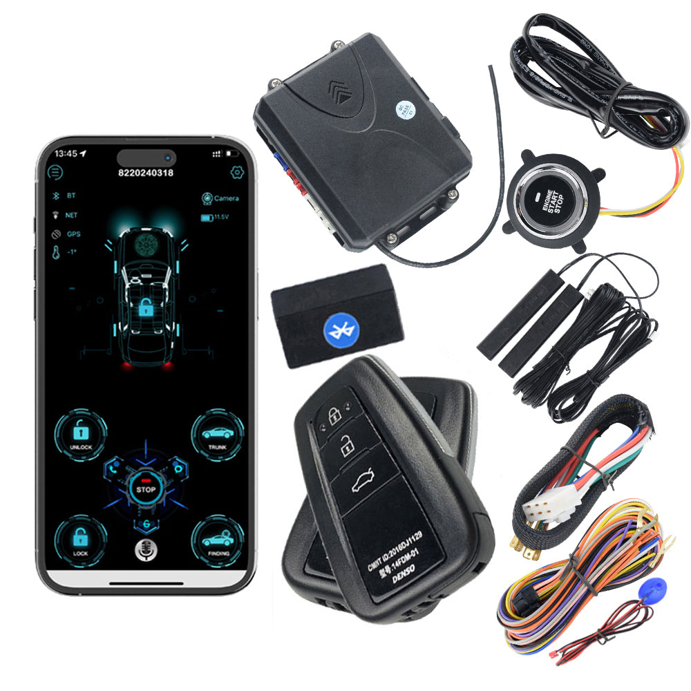 CARDOT Push Button Start Stop Remote Starter Passive Keyless Entry PKE Car Alarm