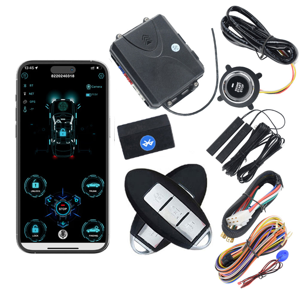 CARDOT Push Button Start Stop Remote Starter Passive Keyless Entry PKE Car Alarm