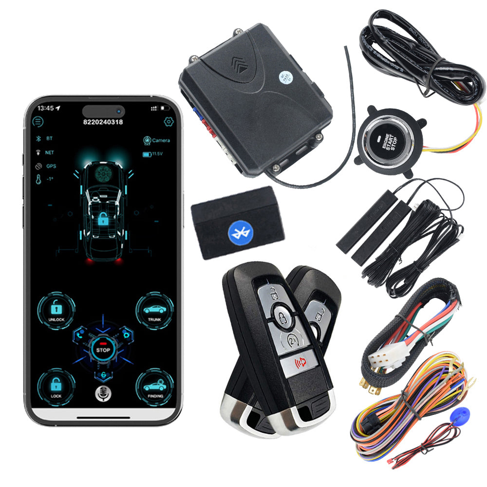 CARDOT Push Button Start Stop Remote Starter Passive Keyless Entry PKE Car Alarm