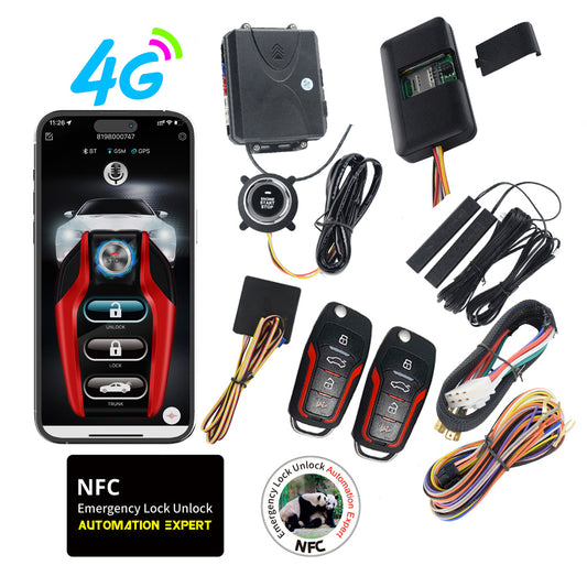 Cardot 4G  Small Phone APP Control Pke Push start Car Alarm System With Remote Engine start