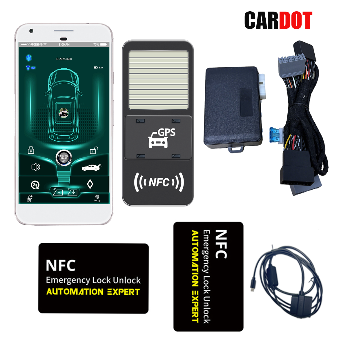 CARDOT 4G Remote Start Stop Engine GPS real time tracking App Lock Unlock Working With Car Alarm Model FT-718 FT-818 FT-918