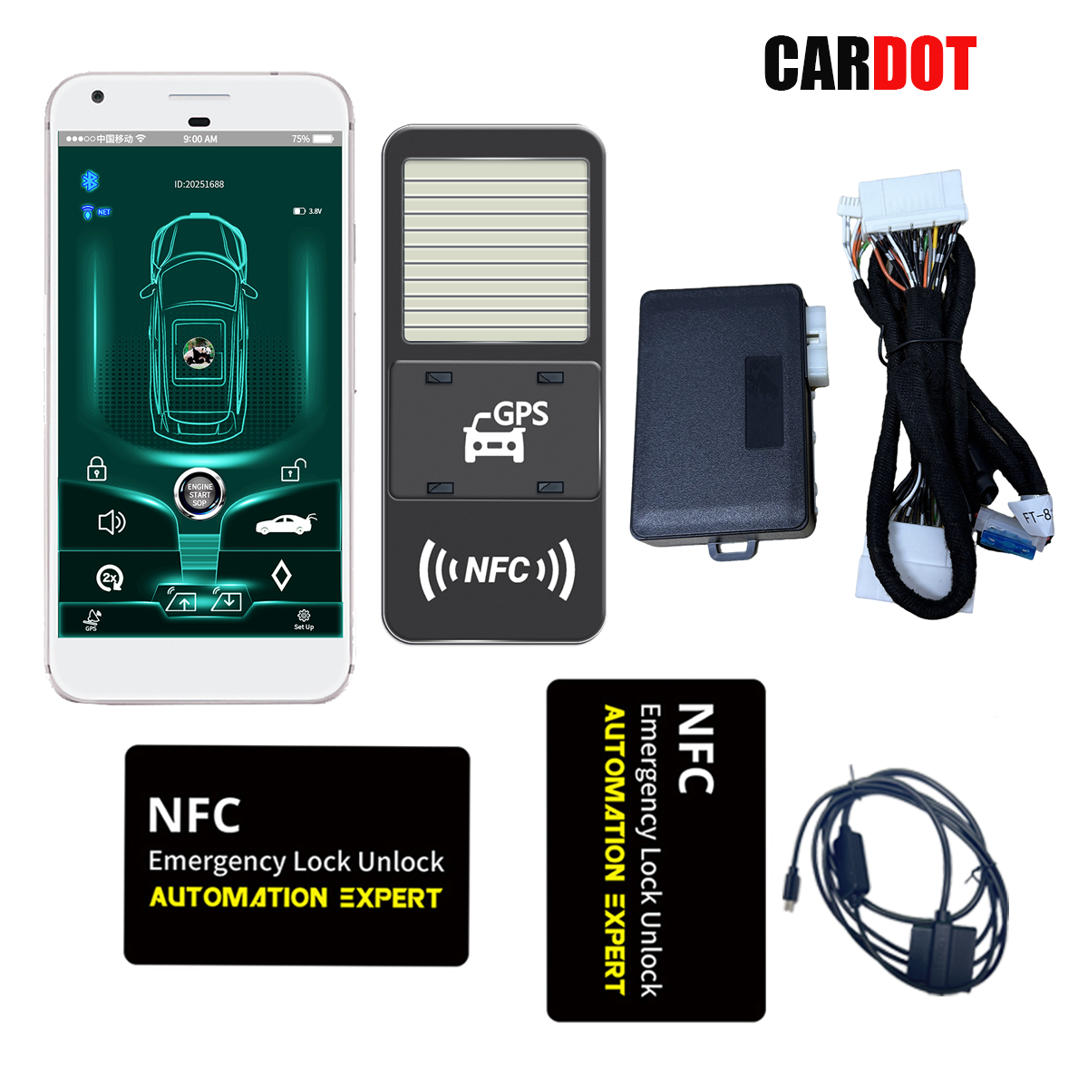CARDOT 4G Remote Start Stop Engine GPS real time tracking App Lock Unlock Working With Car Alarm Model FT-718 FT-818 FT-918