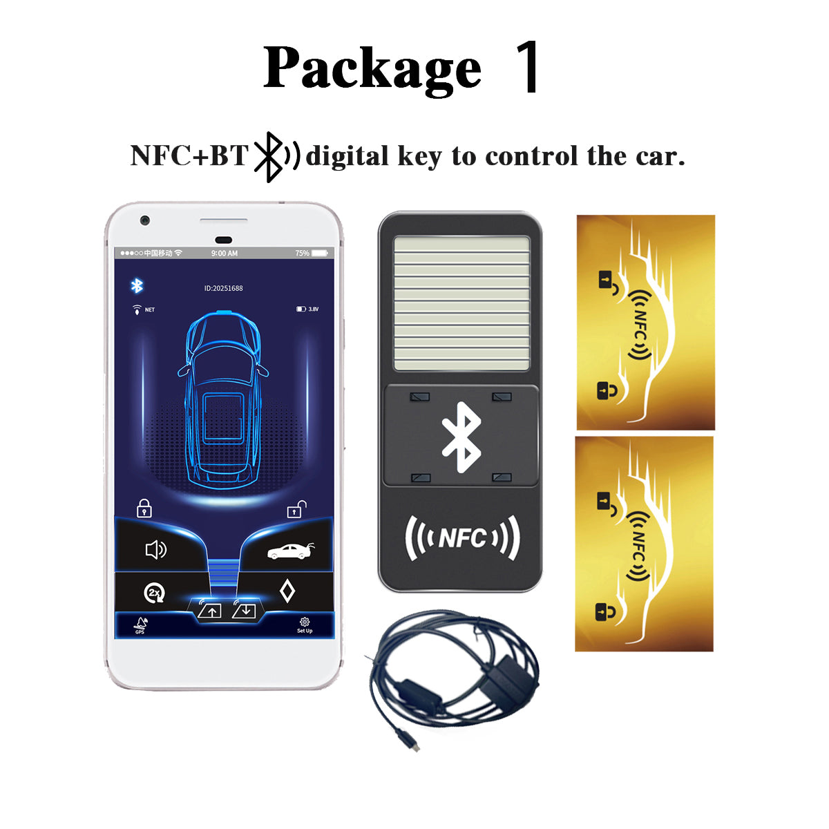 CARDOT BLE App Lock Unlock NFC Emergency Lock Unlock Digital key Working With Push Start Button Cars