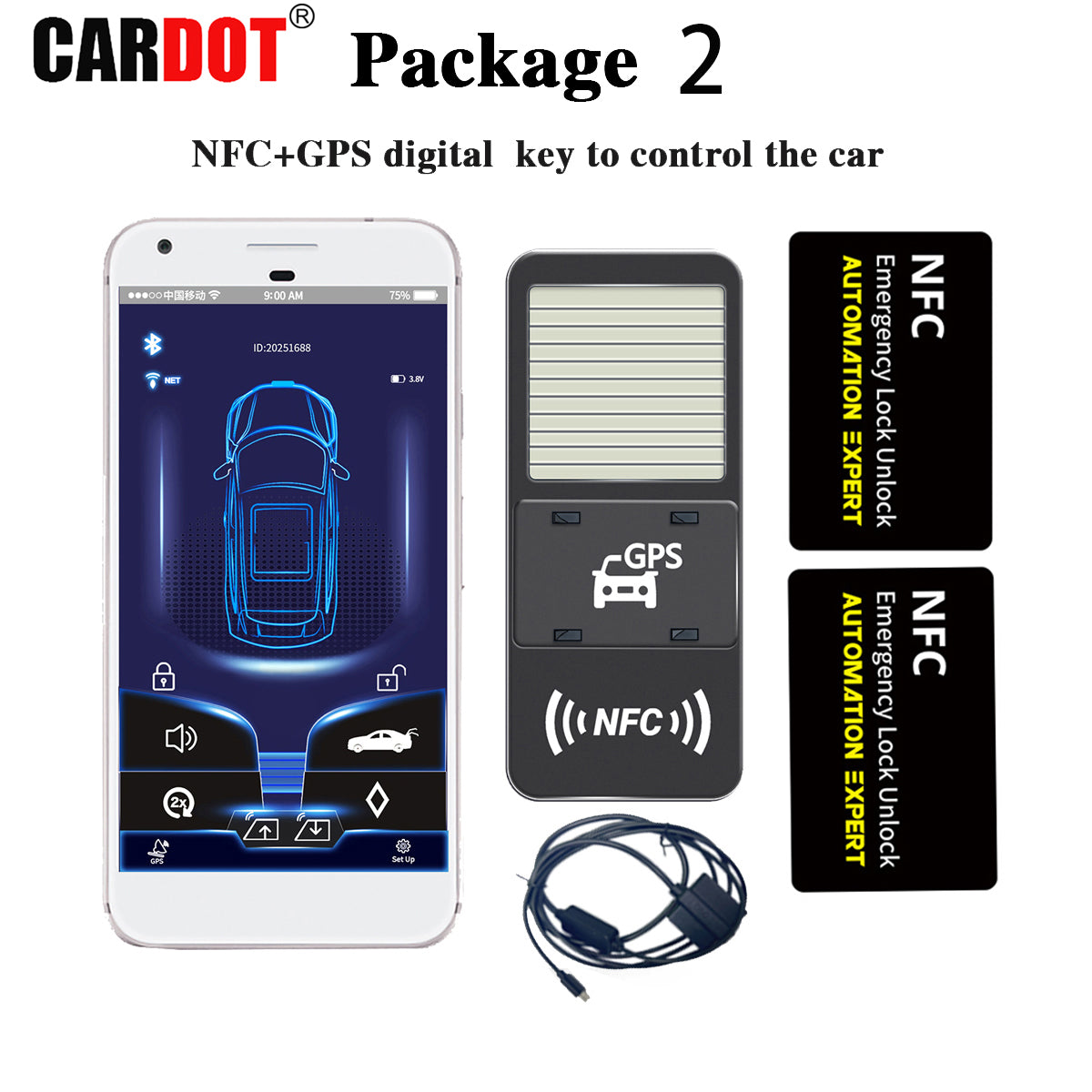 CARDOT 4G GPS real time tracking App Lock Unlock NFC Emergency Lock Unlock Digital key Working With Push Start Button Cars