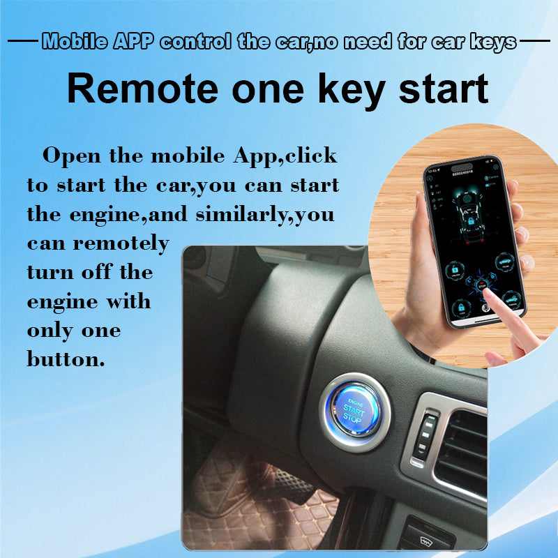 CARDOT LCD KeySmart BT Phone APP Control PKE Keyless Entry Engine Start Alarm System Push Button Remote Starter Stop Anti-theft System