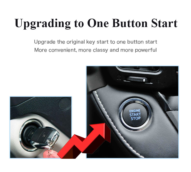 CARDOT LCD KeySmart BT Phone APP Control PKE Keyless Entry Engine Start Alarm System Push Button Remote Starter Stop Anti-theft System