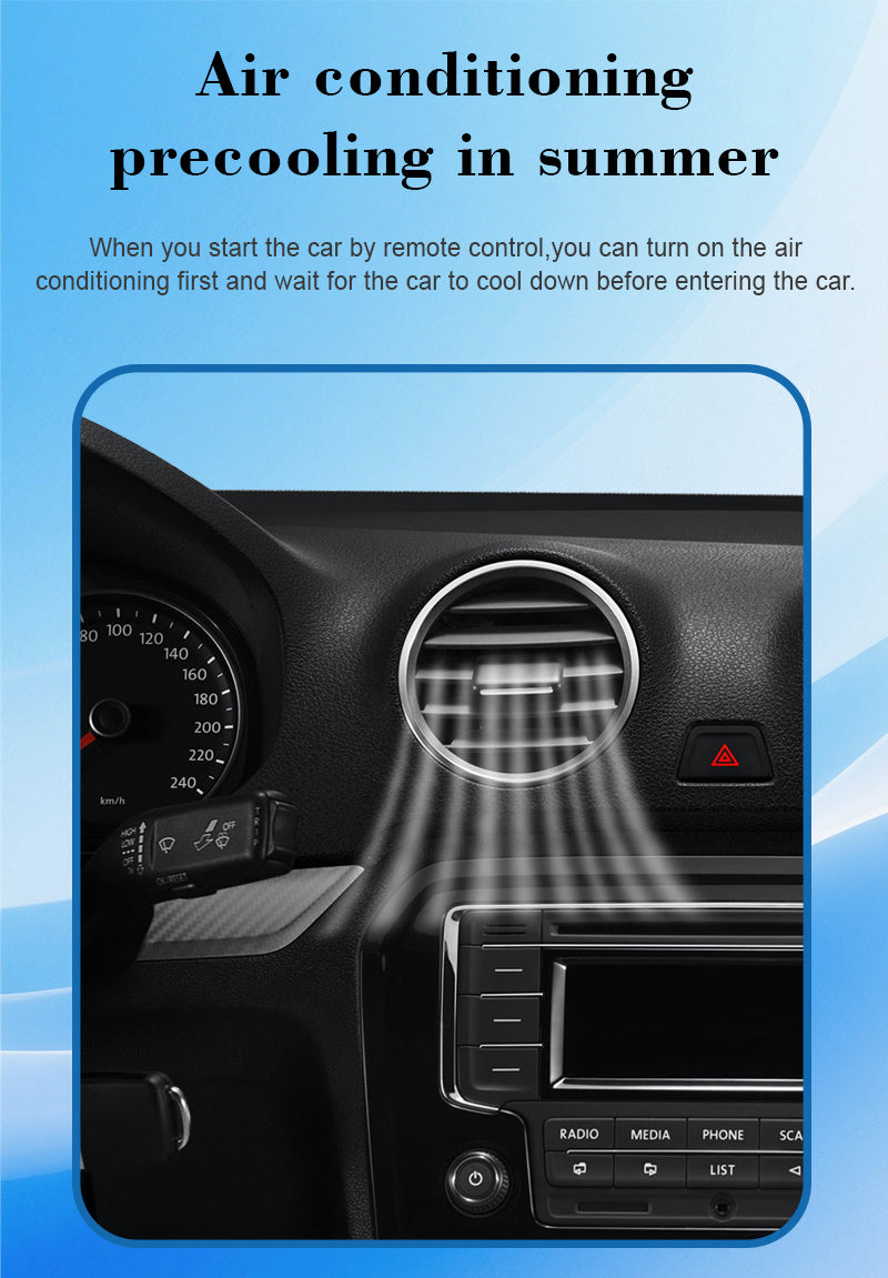 CARDOT LCD KeySmart BT Phone APP Control PKE Keyless Entry Engine Start Alarm System Push Button Remote Starter Stop Anti-theft System