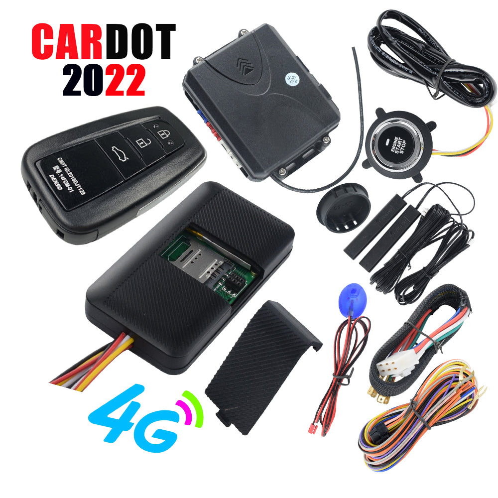 cardot universal car 4G gsm gps global popular remote start auto central lock car alarm system for key ignition cars